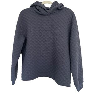 Madewell Quilted Hoodie Blue Sweatshirt Size Medium